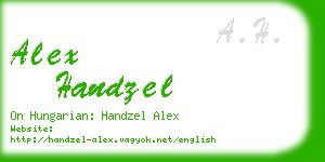 alex handzel business card